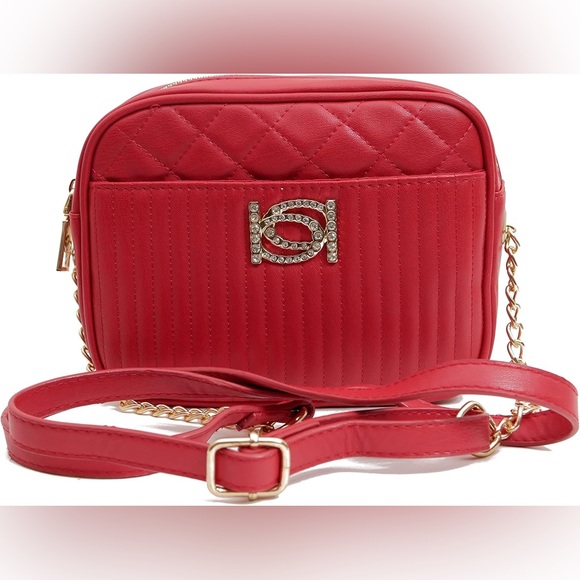 Bebe Hazel Red Crossbody Bag with Rhinestone Detailing NWT $78 - Picture 1 of 7